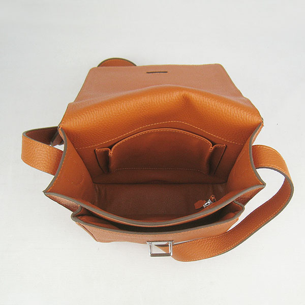 7A Hermes Togo Leather Messenger Bag Orange h2811 Replica - Click Image to Close